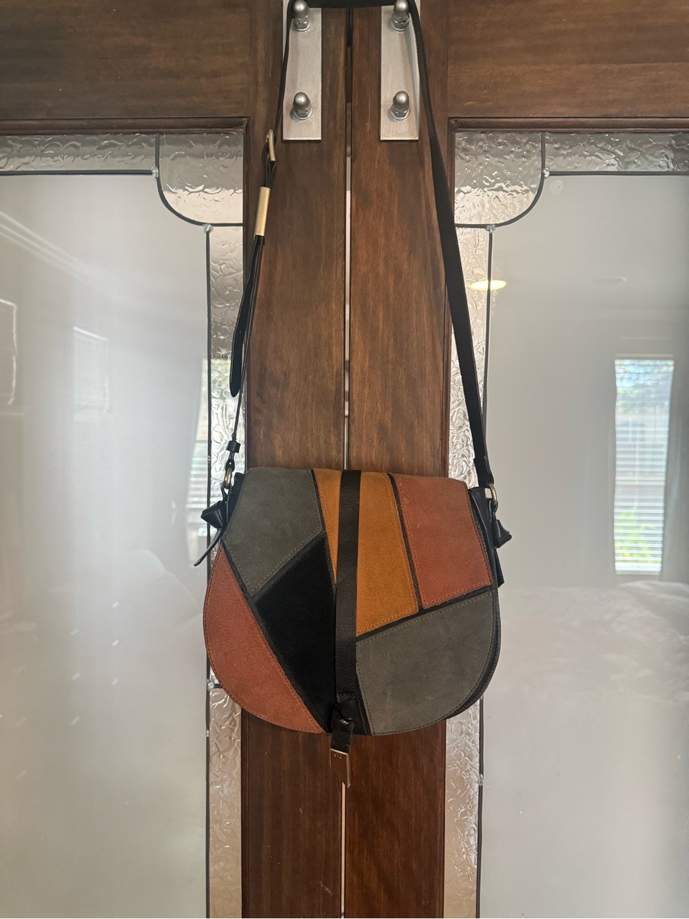 Foley & Corinna Leather / Suede Patchwork Leather Crossbody Bag - Multi-Co